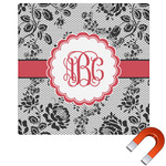 Black Lace Square Car Magnet - 10" (Personalized)