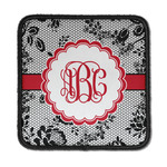 Black Lace Iron On Square Patch w/ Monogram