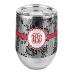 Black Lace Stemless Wine Tumbler - Full Print (Personalized)