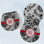 Black Lace Burp Pads - Velour - Set of 2 w/ Monogram