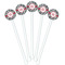 Black Lace White Plastic 5.5" Stir Stick - Fan View