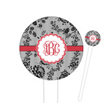 Black Lace Round Plastic Food Picks (Personalized)