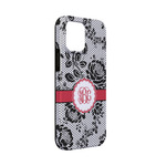 Black Lace iPhone Case - Rubber Lined - iPhone 13 Mini (Personalized)