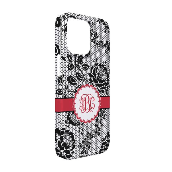 Custom Black Lace iPhone Case - Plastic - iPhone 13 Pro (Personalized)