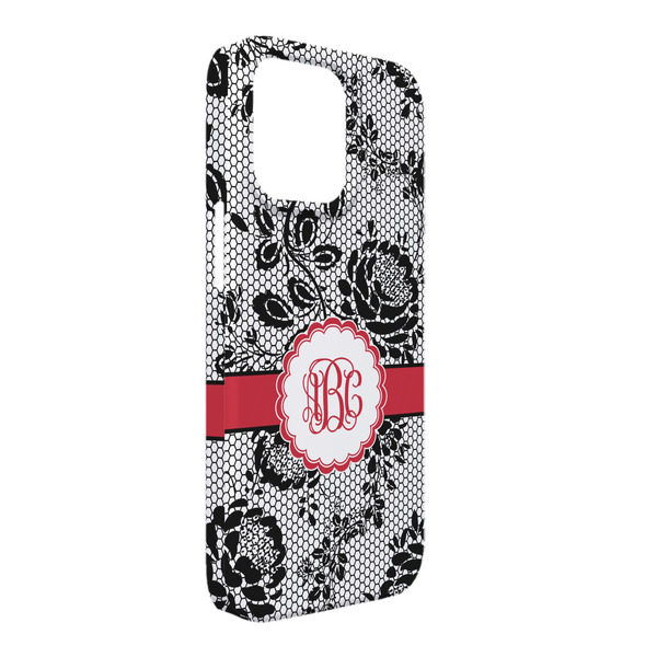 Custom Black Lace iPhone Case - Plastic - iPhone 13 Pro Max (Personalized)