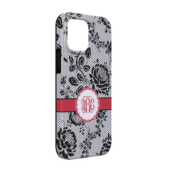 Custom Black Lace iPhone Case - Rubber Lined - iPhone 13 Pro (Personalized)