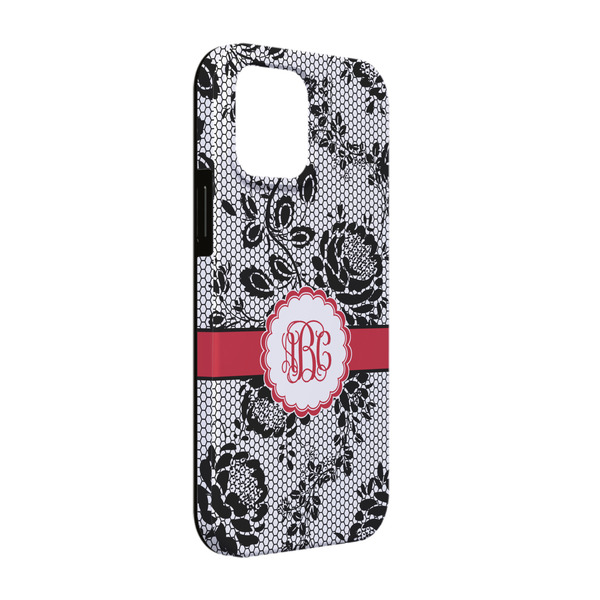 Custom Black Lace iPhone Case - Rubber Lined - iPhone 13 (Personalized)