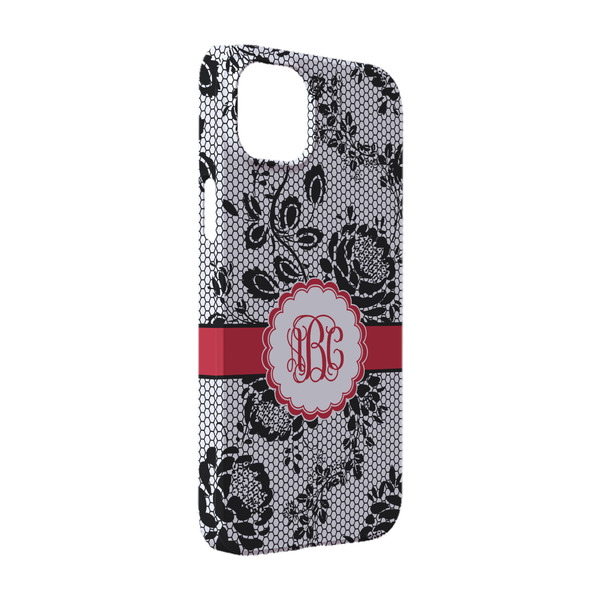 Custom Black Lace iPhone Case - Plastic - iPhone 14 (Personalized)