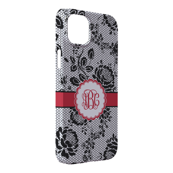 Custom Black Lace iPhone Case - Plastic - iPhone 14 Plus (Personalized)