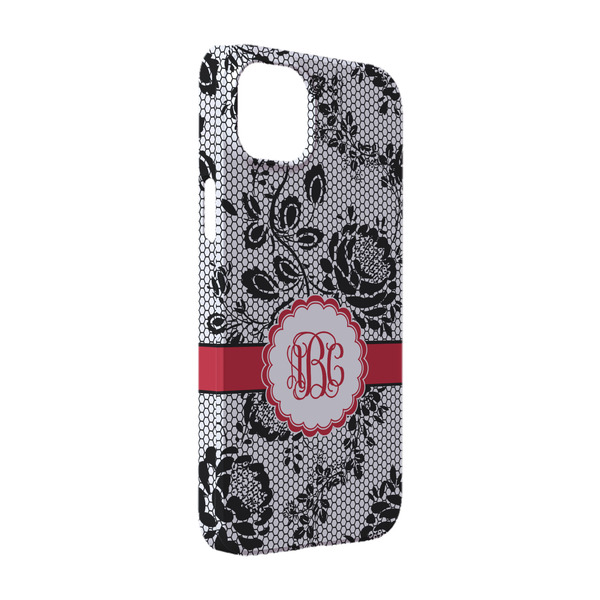 Custom Black Lace iPhone Case - Plastic - iPhone 14 Pro (Personalized)