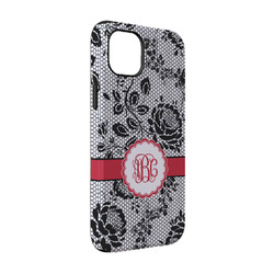 Black Lace iPhone Case - Rubber Lined - iPhone 14 Pro (Personalized)