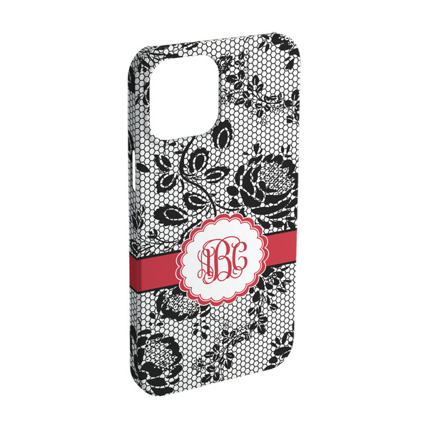 Custom Black Lace iPhone Case - Plastic - iPhone 15 (Personalized)