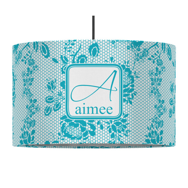 Custom Lace 12" Drum Pendant Lamp - Fabric (Personalized)