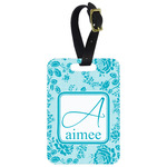 Lace Metal Luggage Tag w/ Name and Initial