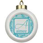 Lace Ceramic Ball Ornament (Personalized)