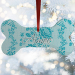 Lace Ceramic Dog Ornament w/ Name and Initial