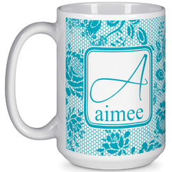 Lace 15 Oz Coffee Mug - White (Personalized)