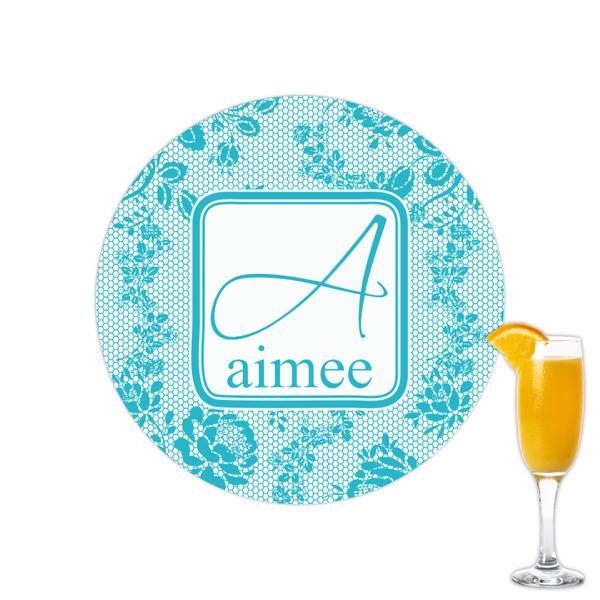 Custom Lace Printed Drink Topper - 2.15" (Personalized)