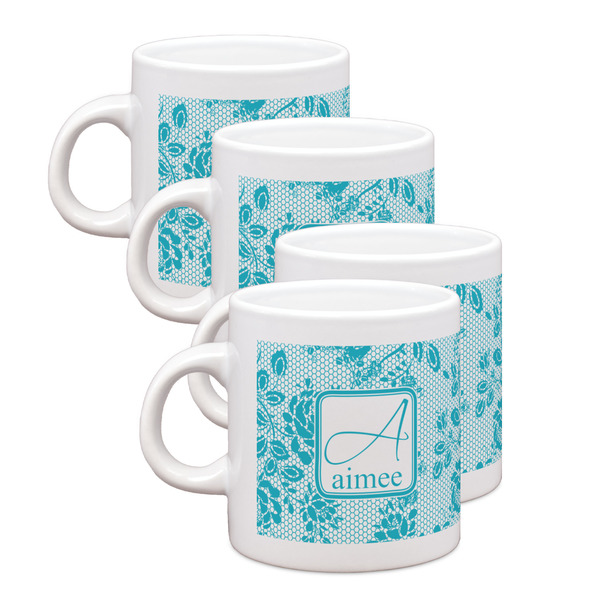 Custom Lace Single Shot Espresso Cups - Set of 4 (Personalized)