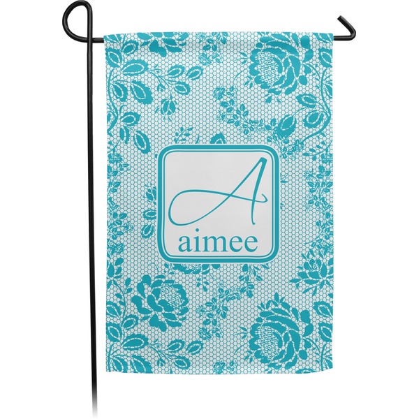 Custom Lace Small Garden Flag - Double Sided w/ Name and Initial