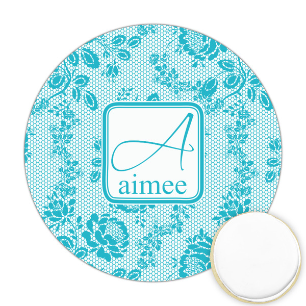 Custom Lace Printed Cookie Topper - Round (Personalized)