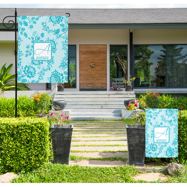 Custom Lace Large Garden Flag - Single Sided (Personalized)