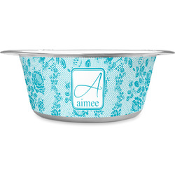 Lace Stainless Steel Dog Bowl - Medium (Personalized)