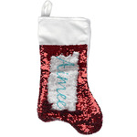 Lace Reversible Sequin Stocking - Red (Personalized)