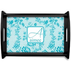 Lace Black Wooden Tray - Small (Personalized)