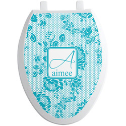 Lace Toilet Seat Decal - Elongated (Personalized)