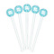 Lace White Plastic 7" Stir Stick - Round - Fan View