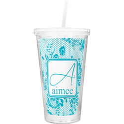 Lace Double Wall Tumbler with Straw (Personalized)