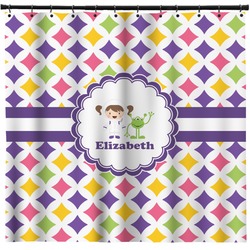 Girls Astronaut Shower Curtain - 71" x 74" (Personalized)