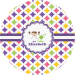 Girls Astronaut Multipurpose Round Labels - 1" (Personalized)