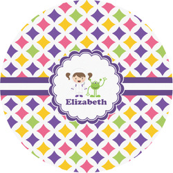 Girls Astronaut Multipurpose Round Labels - 1" (Personalized)