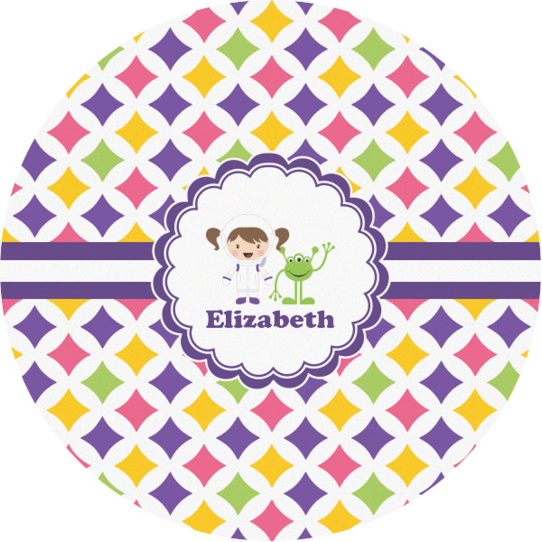 Custom Girls Astronaut Multipurpose Round Labels - 1" (Personalized)