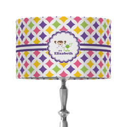 Girls Astronaut 12" Drum Lamp Shade - Fabric (Personalized)