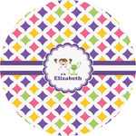 Girls Astronaut Multipurpose Round Labels - 2" (Personalized)