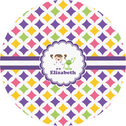 Girls Astronaut Multipurpose Round Labels - 2" (Personalized)