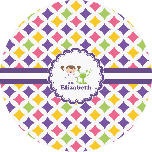 Custom Girls Astronaut Multipurpose Round Labels - 2" (Personalized)