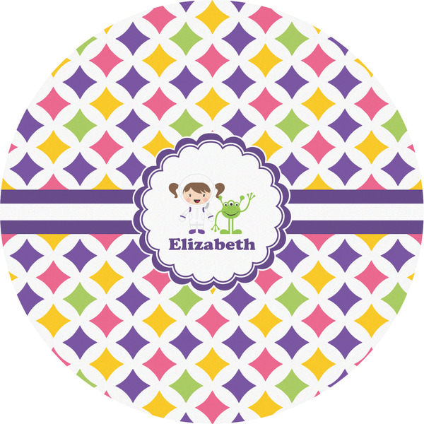 Custom Girls Astronaut Multipurpose Round Labels - 5" (Personalized)