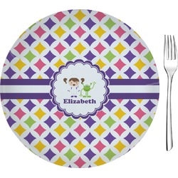 Girls Astronaut Glass Appetizer / Dessert Plate 8" (Personalized)