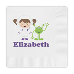 Girls Astronaut Embossed Decorative Napkins (Personalized)