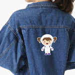 Girls Astronaut Twill Iron On Patch - Custom Shape - X-Large