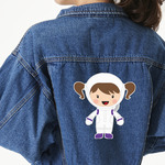 Girls Astronaut Twill Iron On Patch - Custom Shape - 2XL - Set of 4