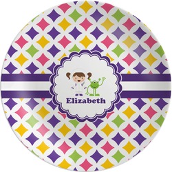 Girls Astronaut Melamine Plate (Personalized)