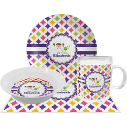 Girls Astronaut Dinner Set - Single 4 Pc Setting w/ Name or Text