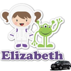 Girls Astronaut Graphic Car Decal (Personalized)