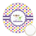 Girls Astronaut Printed Cookie Topper - Round (Personalized)