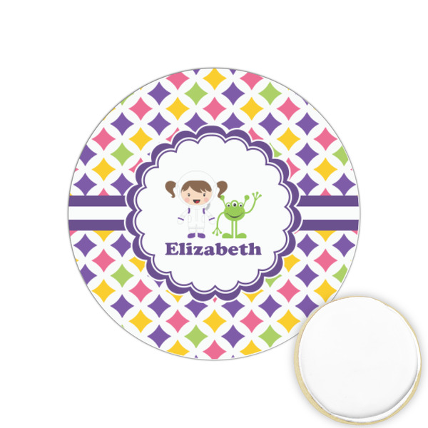 Custom Girls Astronaut Printed Cookie Topper - 1.25" (Personalized)